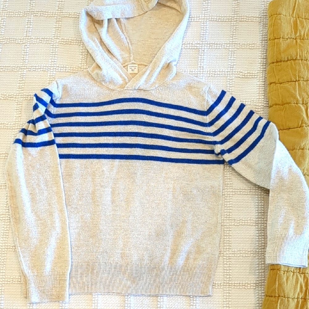 Crewcuts Blue and Cream Striped Hoodie Sweater Boys or Girls